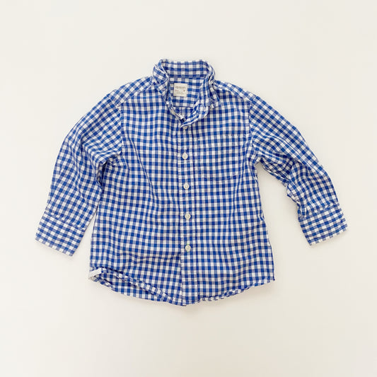 Blue Checkered Button-Up Shirt