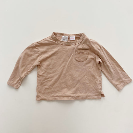 Tan Pocket Long Sleeve Tee