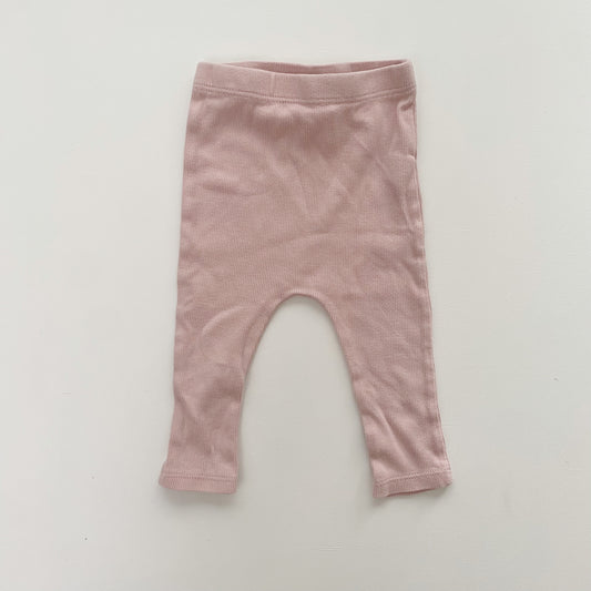 Organic Pink Ribbed Leggings