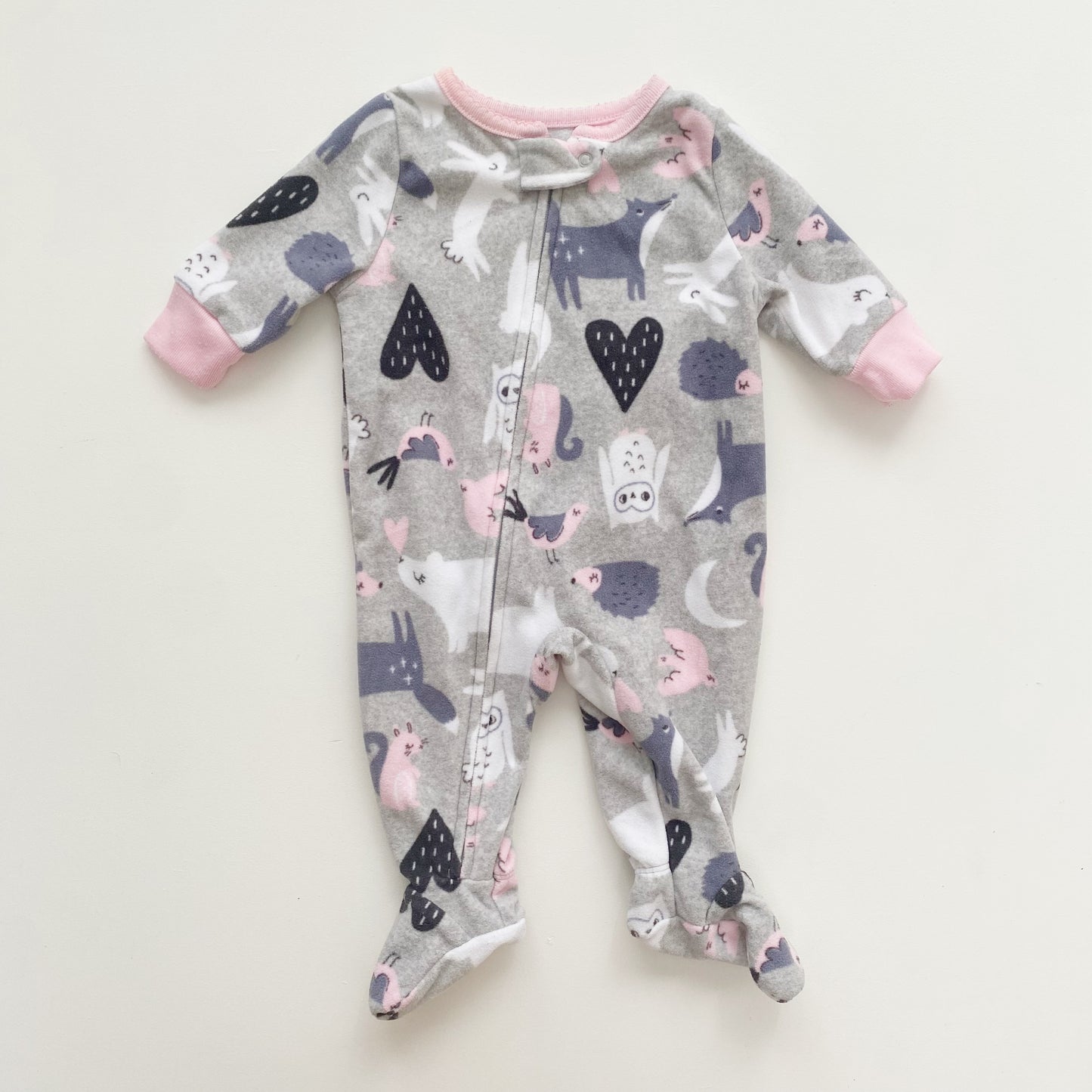 Pink Fleece Sleeper (0-3M)