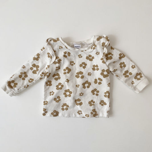 Cream + Brown Flower Crewneck (6-9M)