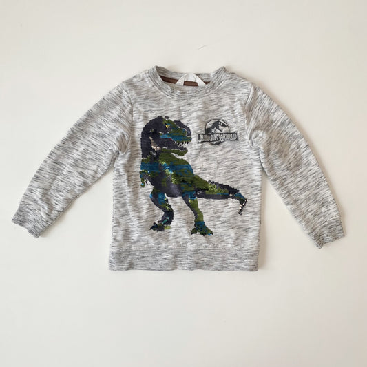 Grey Sequin Dino Crewneck