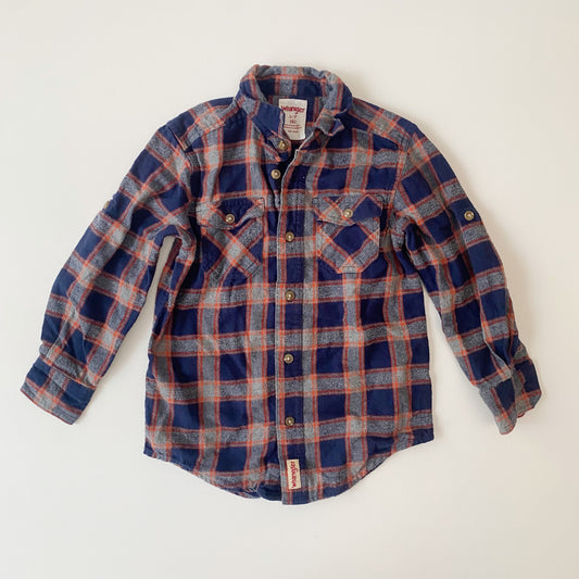 Blue + Orange Flannel Shirt