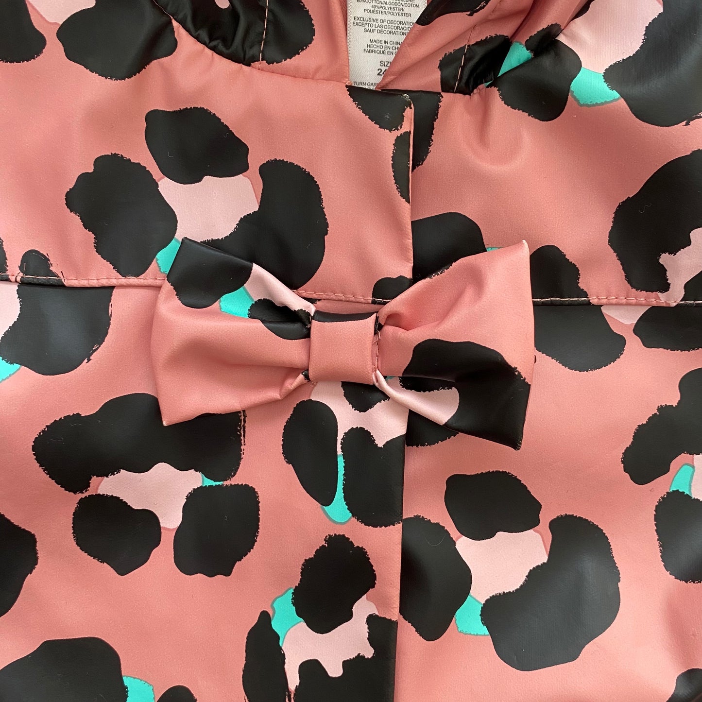 Pink Animal Pattern Rain Coat