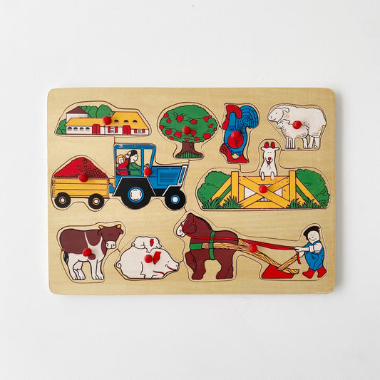 Vintage Wooden Farm Puzzle