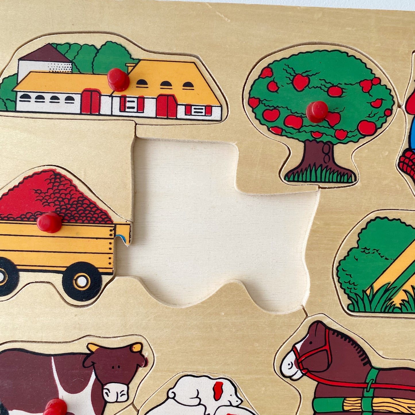 Vintage Wooden Farm Puzzle