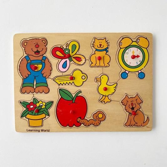 Vintage Wooden Object Puzzle