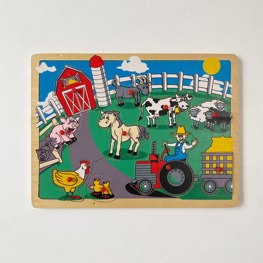 Vintage Wooden Farm Puzzle