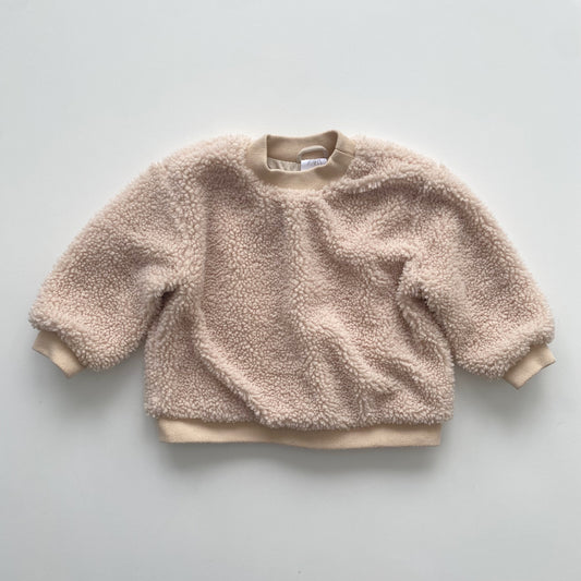 Cream Shearling Sweatshirt