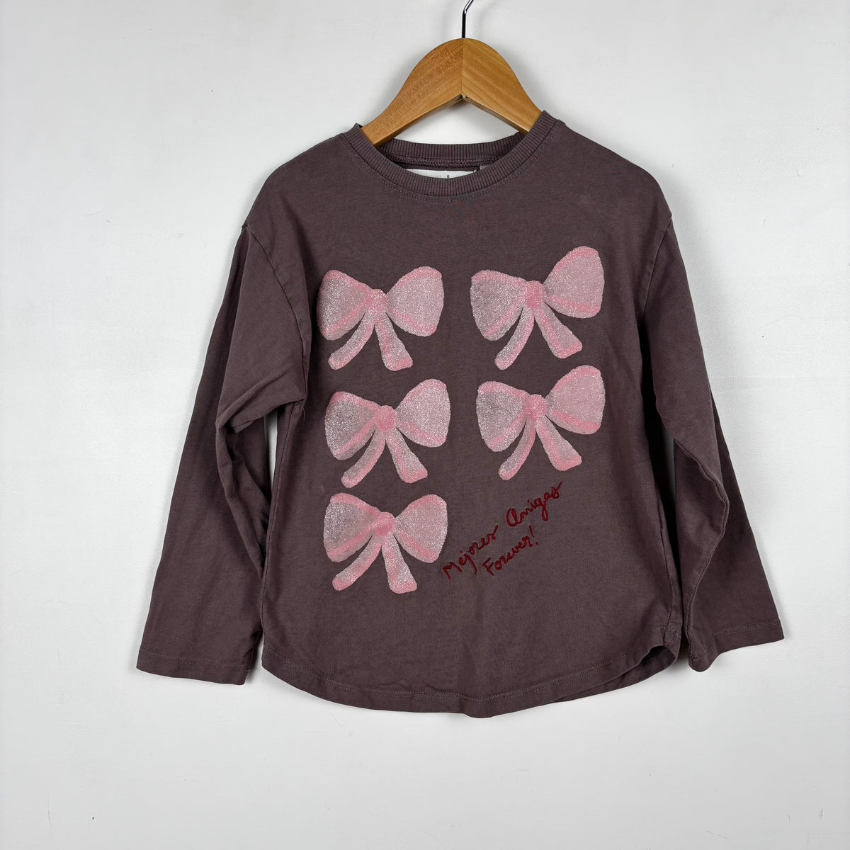 Sparkly Bow Long Sleeve Shirt (6Y)