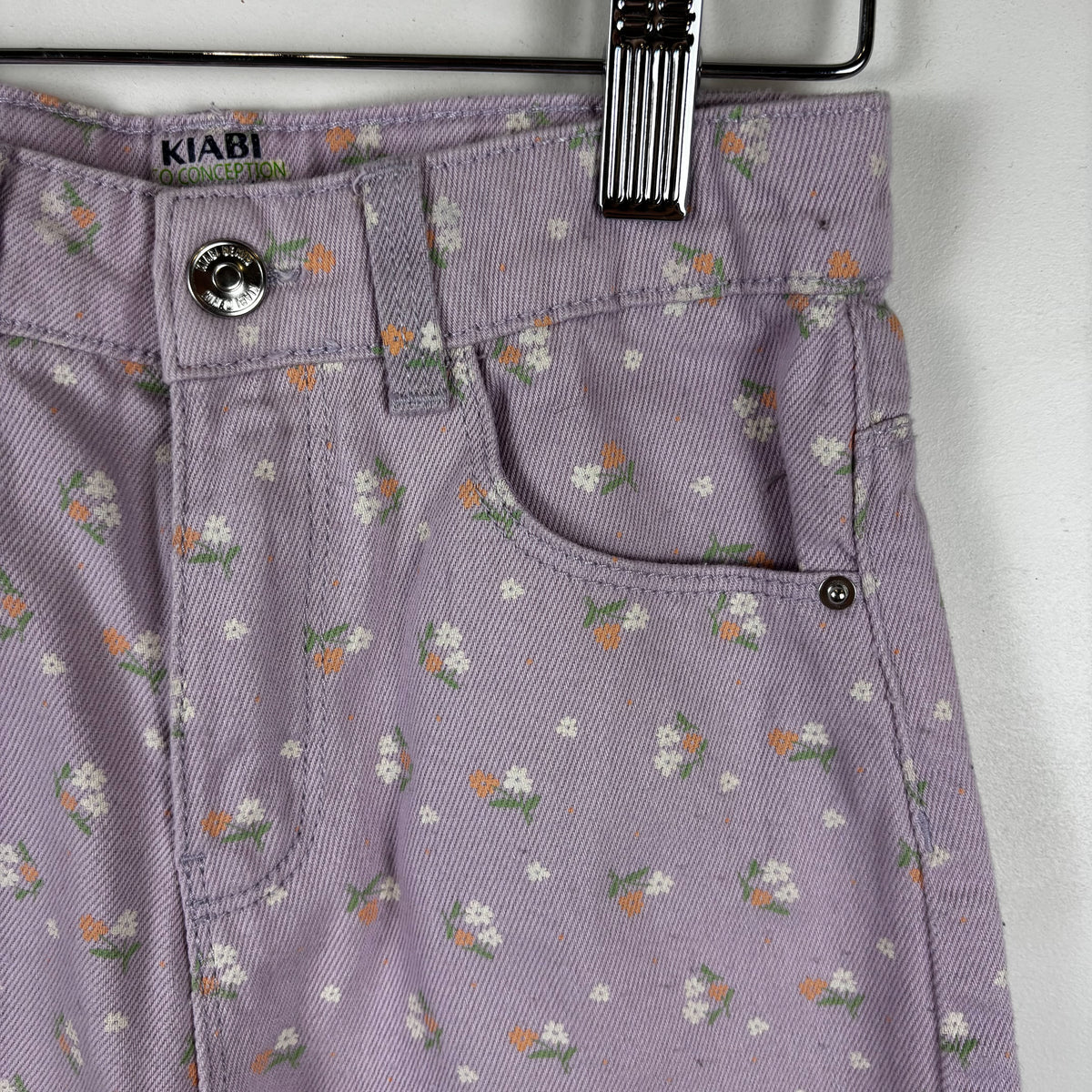 Purple Floral Denim Pants (6Y)