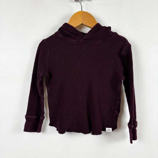 Burgundy Waffle Knit Long Sleeve Shirt (2Y)