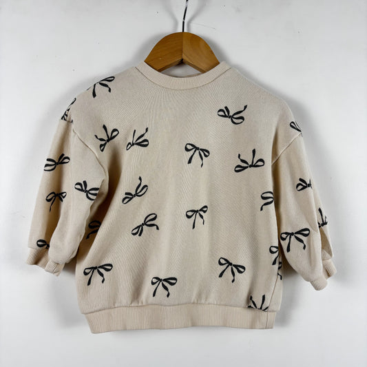 Cream Bow Sweatshirt (12-18M)