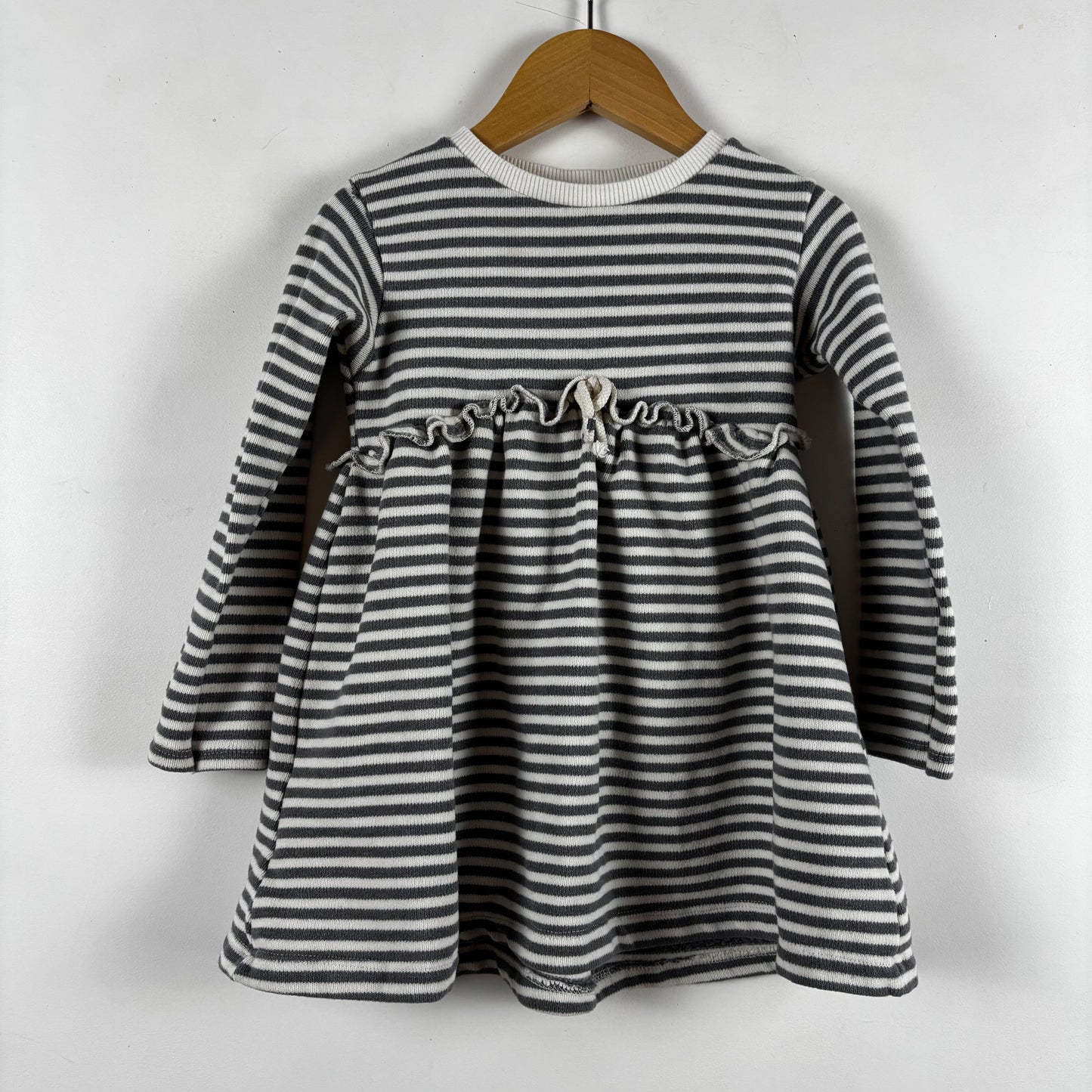 Soft Grey Striped Dress (2T)