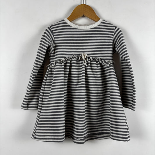 Soft Grey Striped Dress (2T)