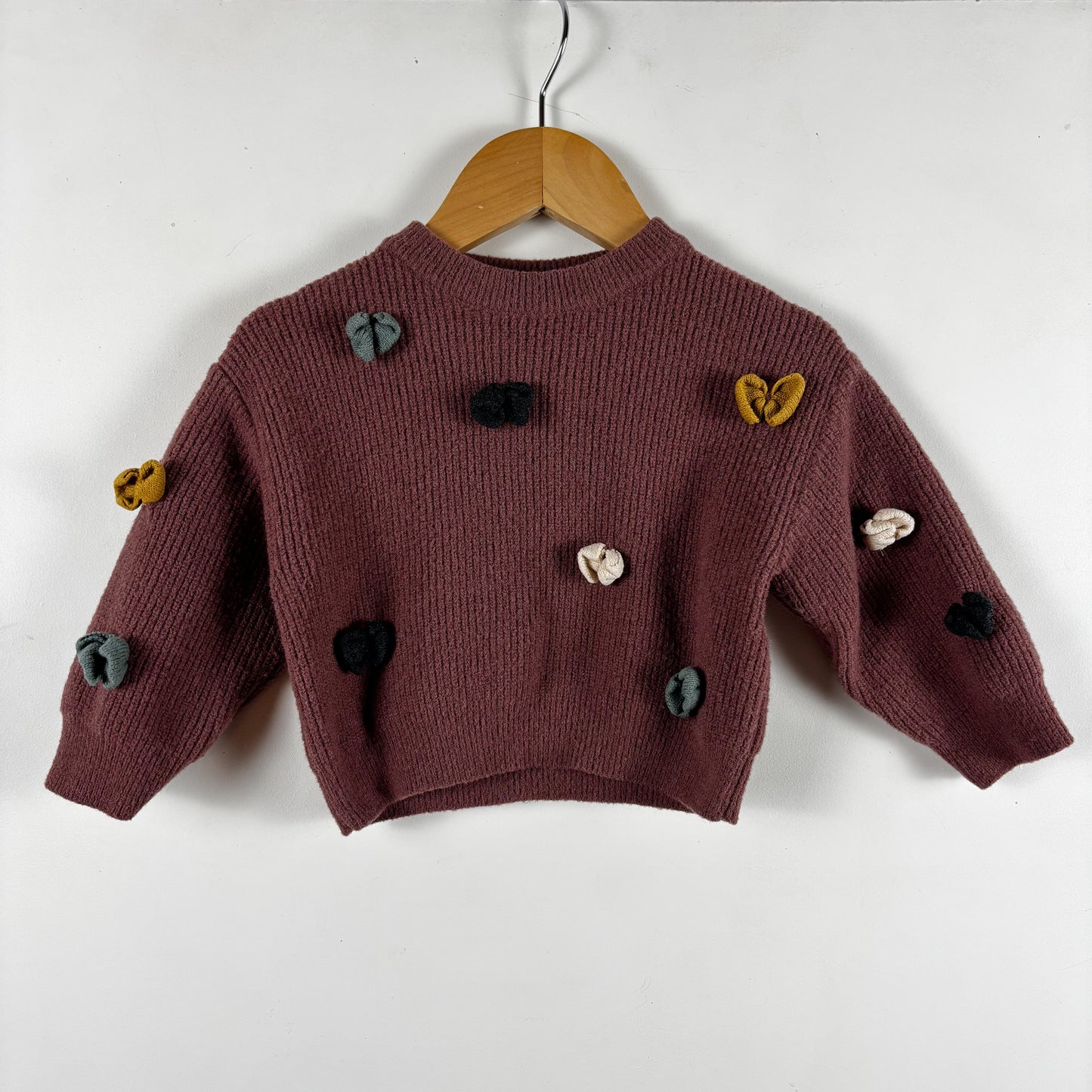 Burgundy Bow Sweater (6-9M)
