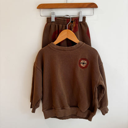 Lion Print Sweatshirt + Sweatpants (2Y)