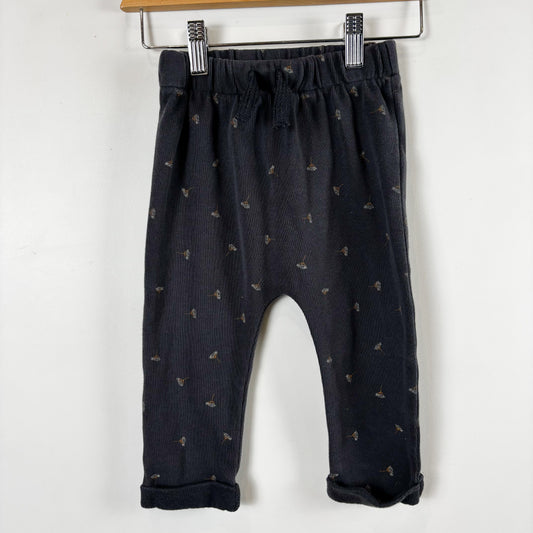 Dark Grey Floral Pants (12-18M)