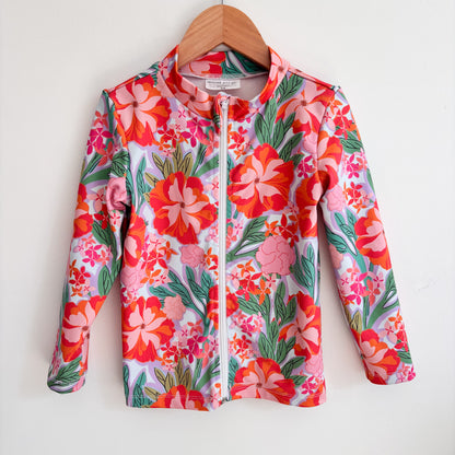 Floral Zip Rash Guard (5/6Y)