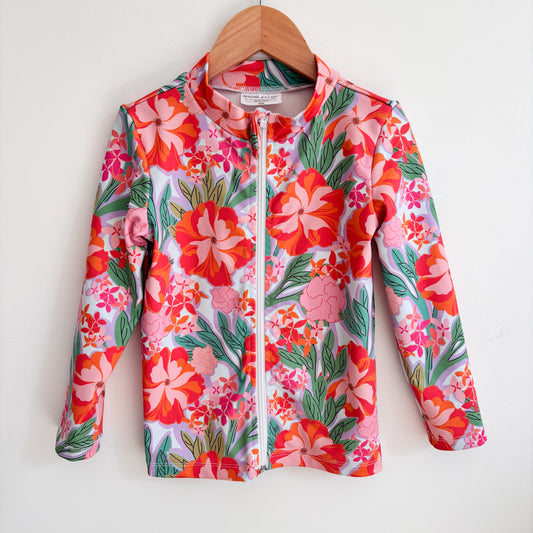 Floral Zip Rash Guard (5/6Y)