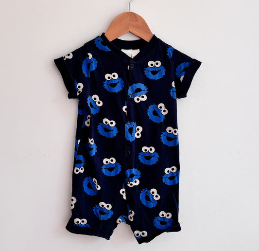 Blue Monster Romper (6-9M)