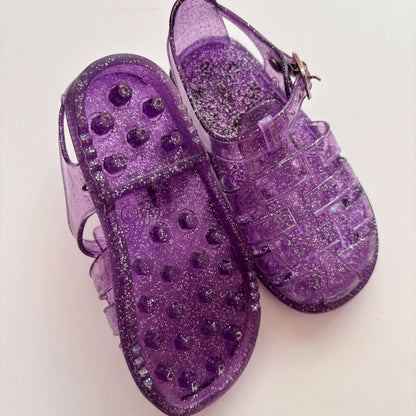 Purple Sparkly Jelly Sandals (7C)