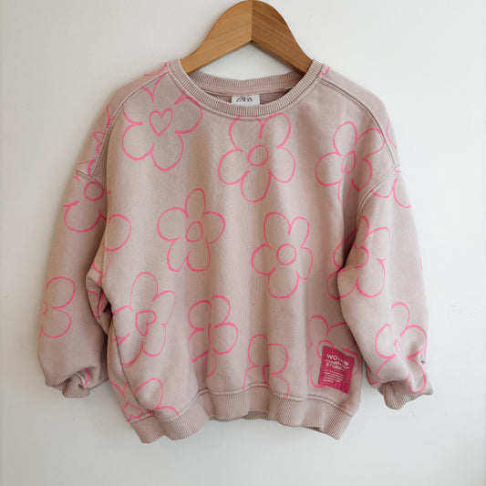Pink Flower Sweatshirt (3Y)