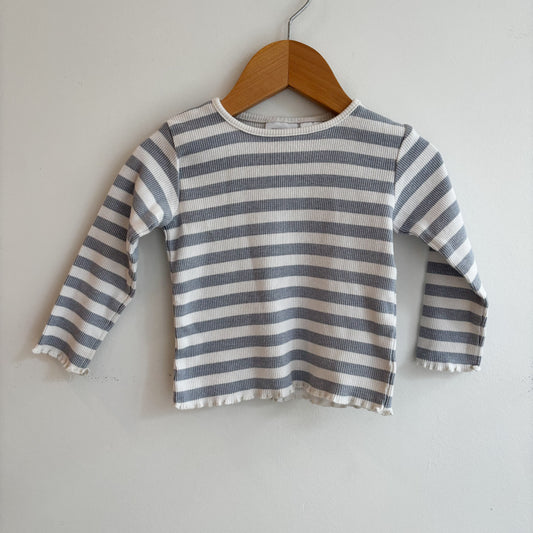 Blue Striped Ribbed Shirt (9-12M)