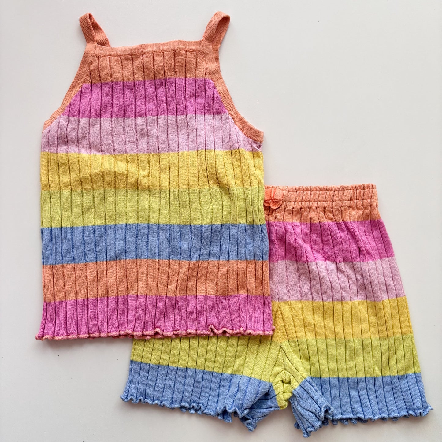 Ribbed Rainbow Tank & Shorts (6-8Y)