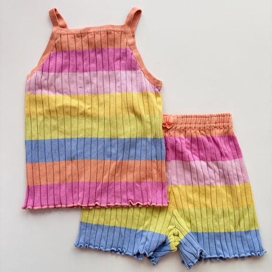Ribbed Rainbow Tank & Shorts (6-8Y)
