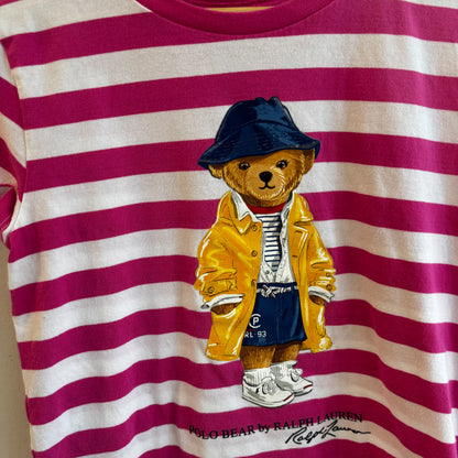 Pink Striped Bear Tee (8-10Y)