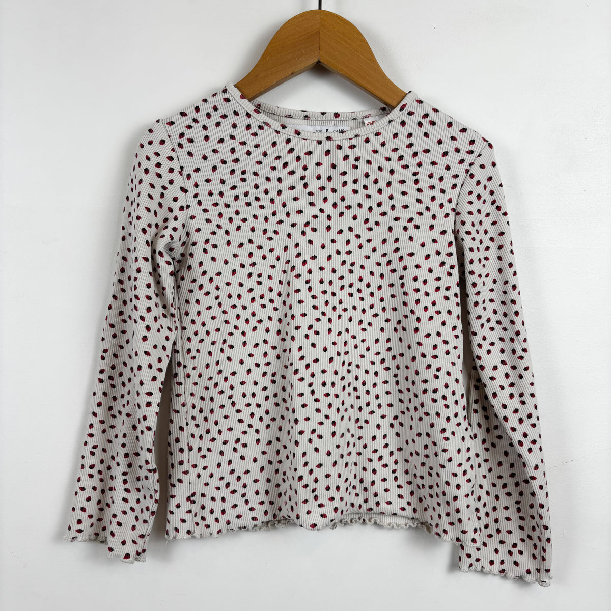 Tiny Strawberry Print Ribbed Shirt (5Y)