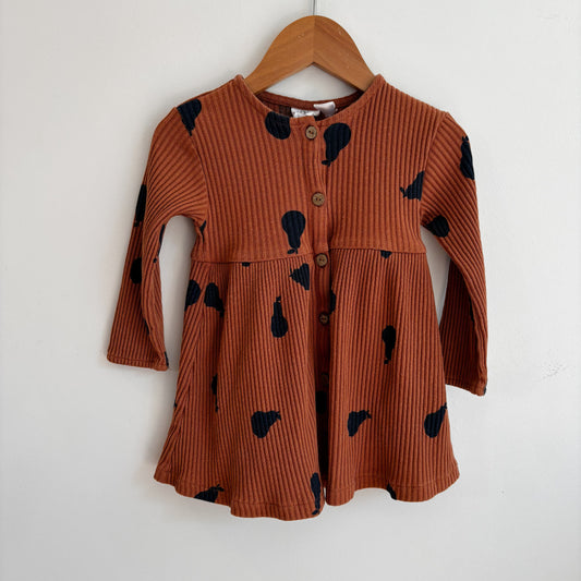 Ribbed Pear Print Dress (12-18M)