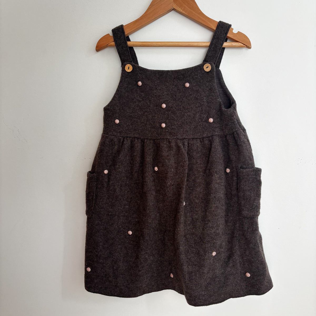 Brown Wool-Blend Overall Dress (4Y)