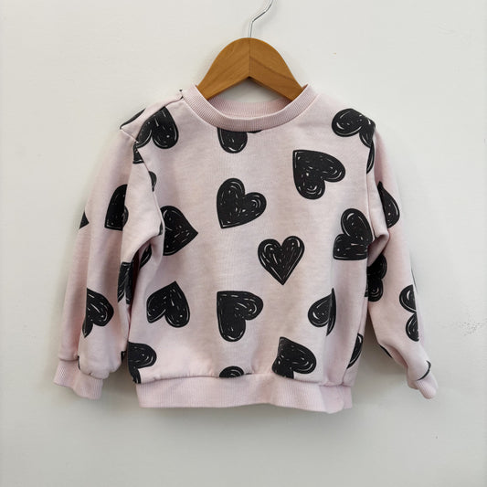 Pink & Grey Heart Sweatshirt (3T)