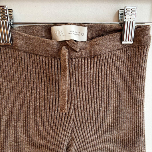 Brown Ribbed Leggings (5Y)