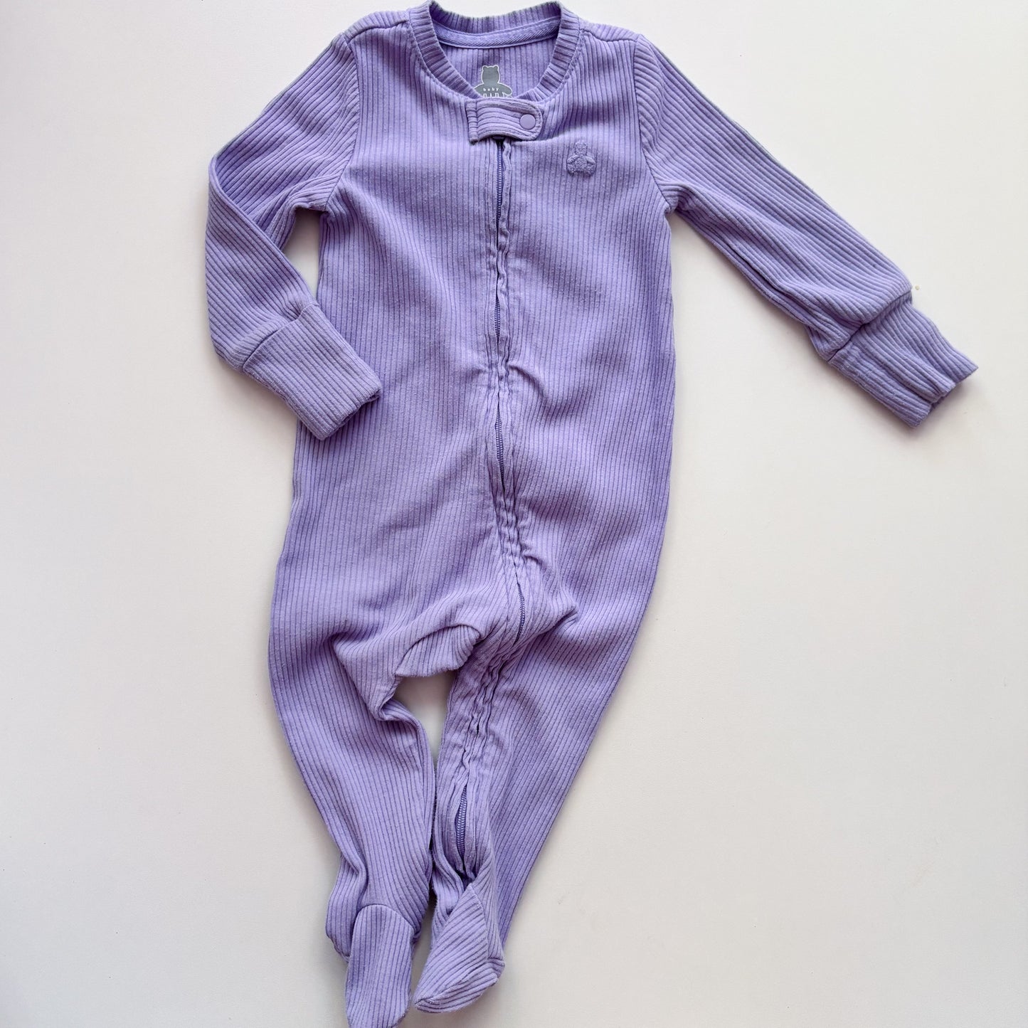 Purple Ribbed Sleeper (3-6M)