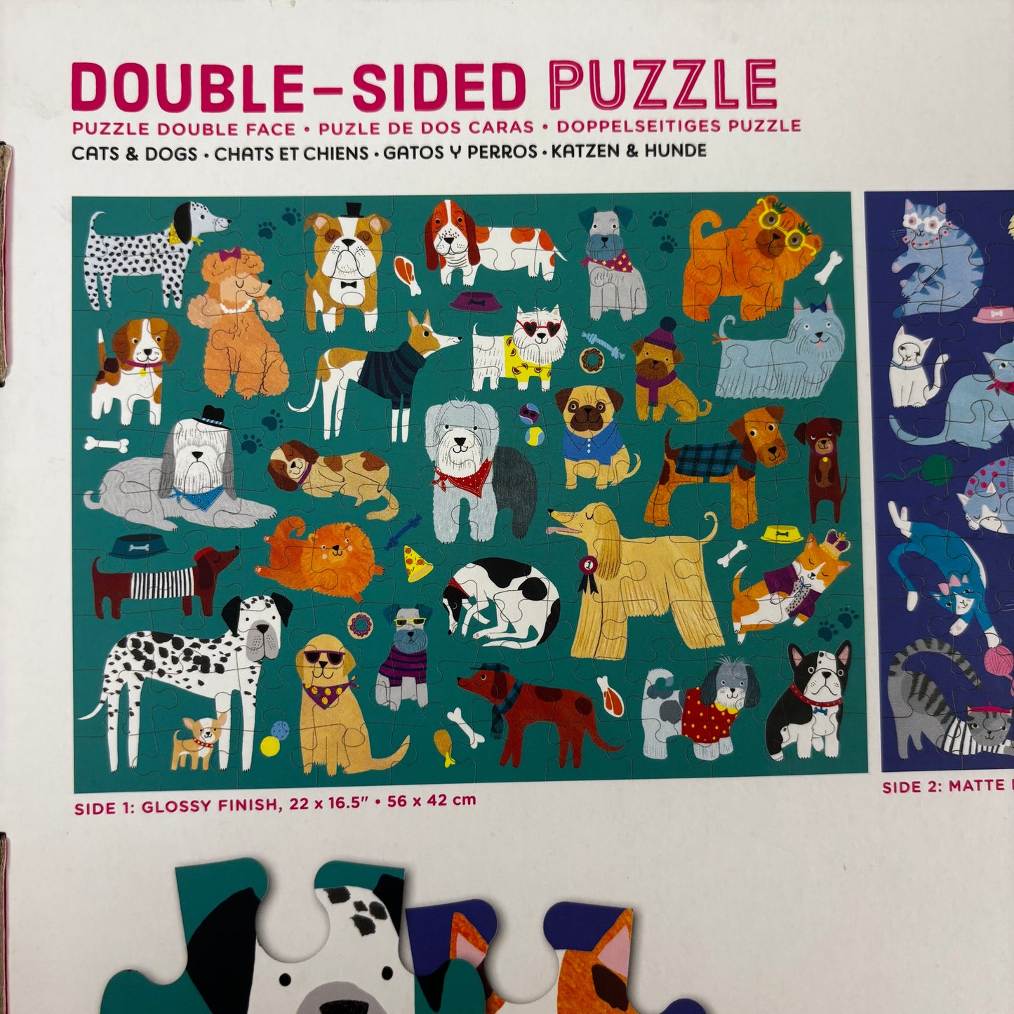 Double-Sided Cat & Dog Puzzle (100 PCS)