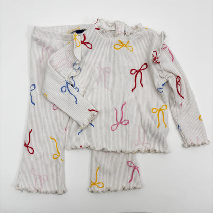 Soft Ribbed Bow Print Set (12-18M)