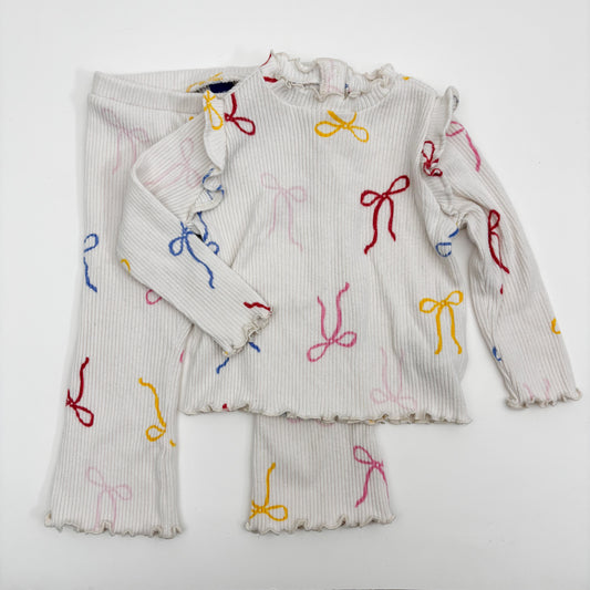 Soft Ribbed Bow Print Set (12-18M)