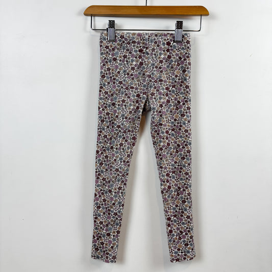 Purple Floral Ribbed Leggings (5Y)
