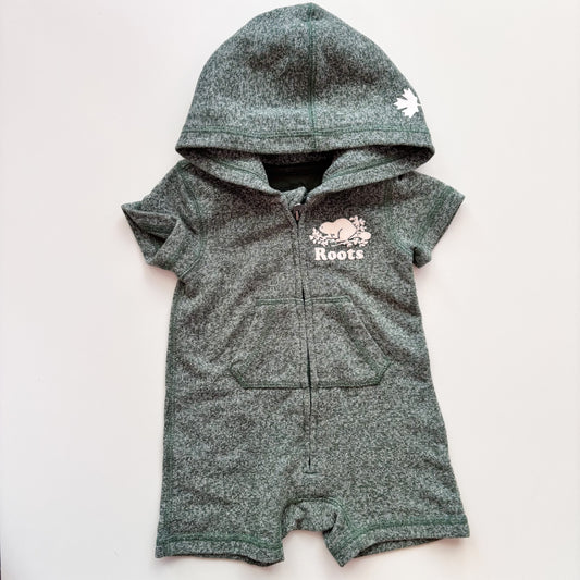 Green Sweatsuit Romper (3-6M)