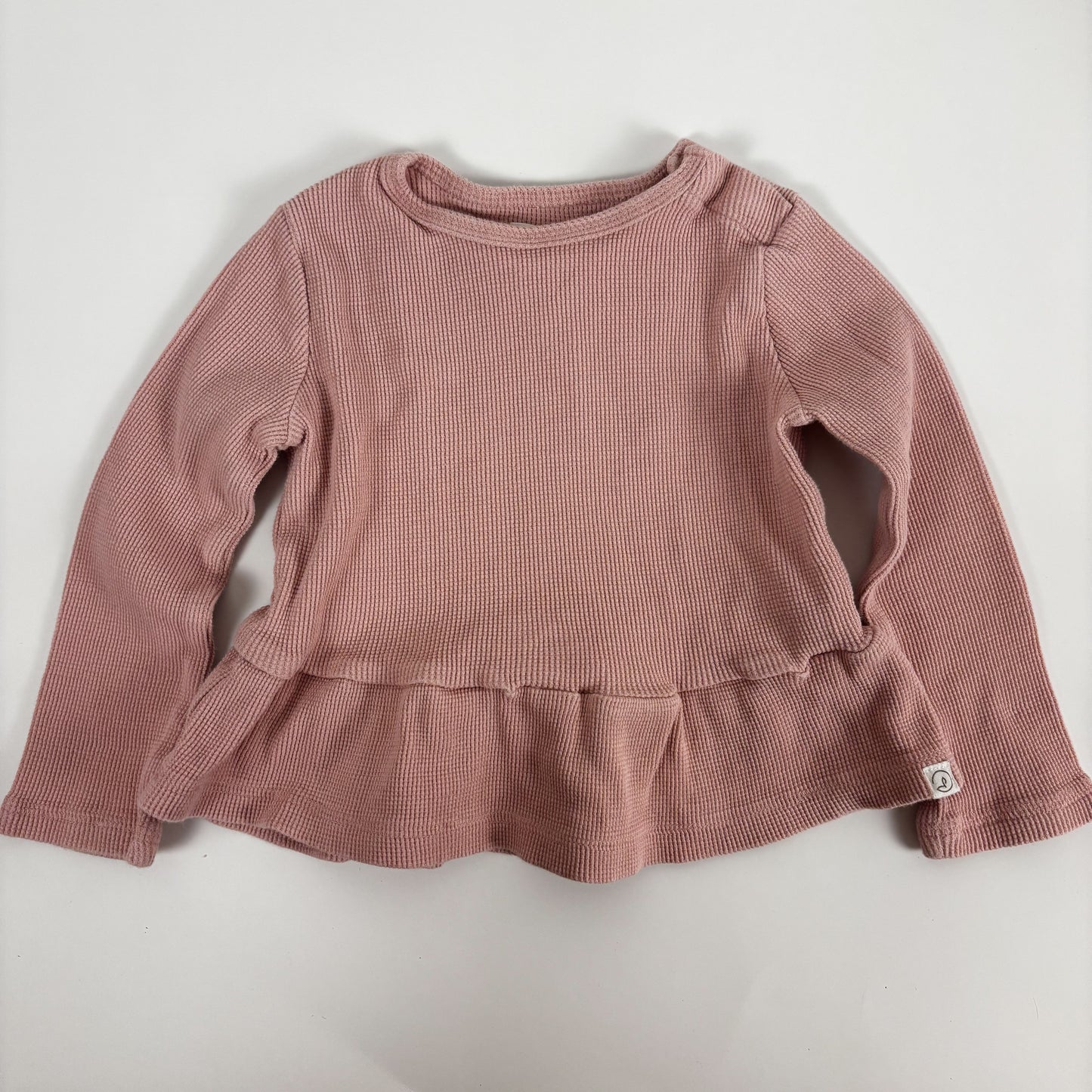 Pink Waffle Long Sleeve Shirt (3T)