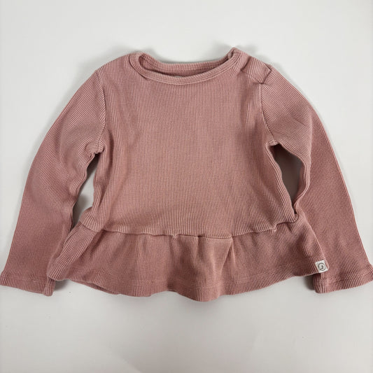 Pink Waffle Long Sleeve Shirt (3T)