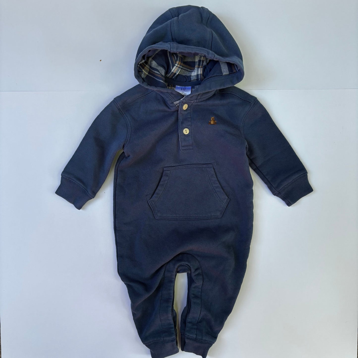 Blue Sweatsuit Romper (6-12M)