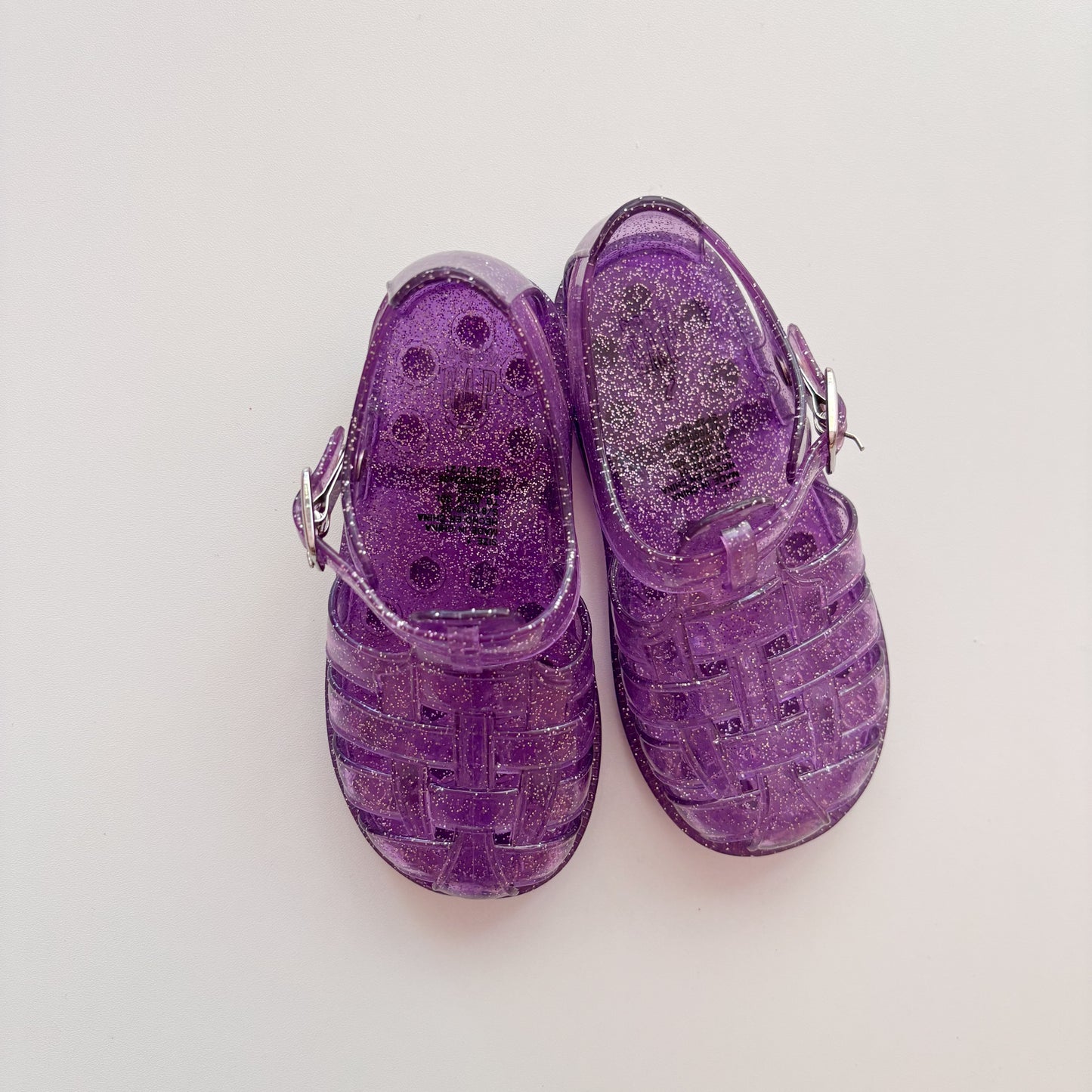 Purple Sparkly Jelly Sandals (7C)