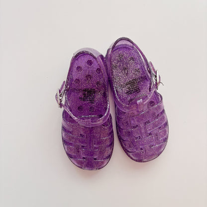 Purple Sparkly Jelly Sandals (7C)