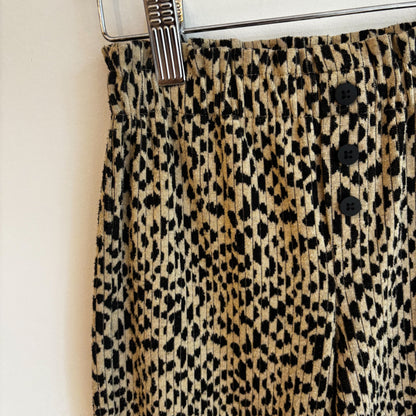 Animal Print Ribbed Wide Leg Pants (6Y)