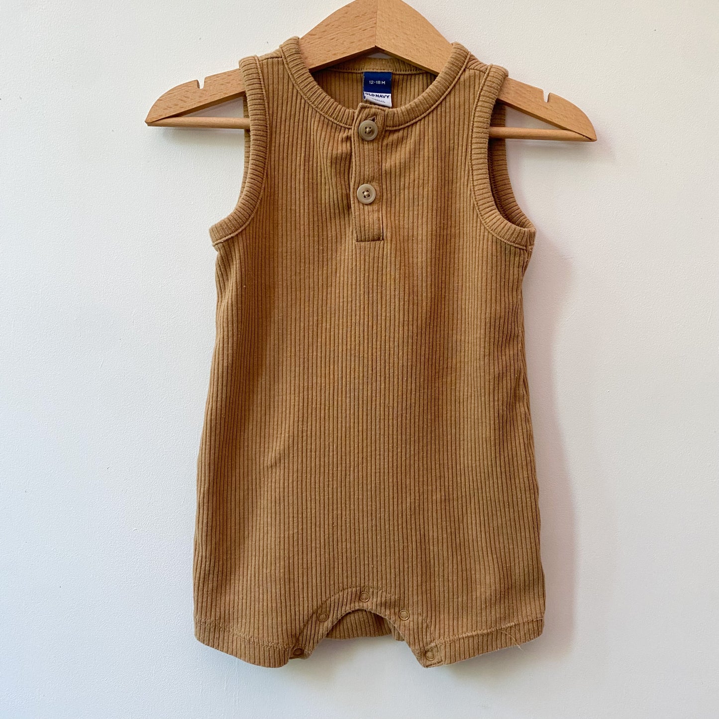 Brown Ribbed Romper (12-18M)