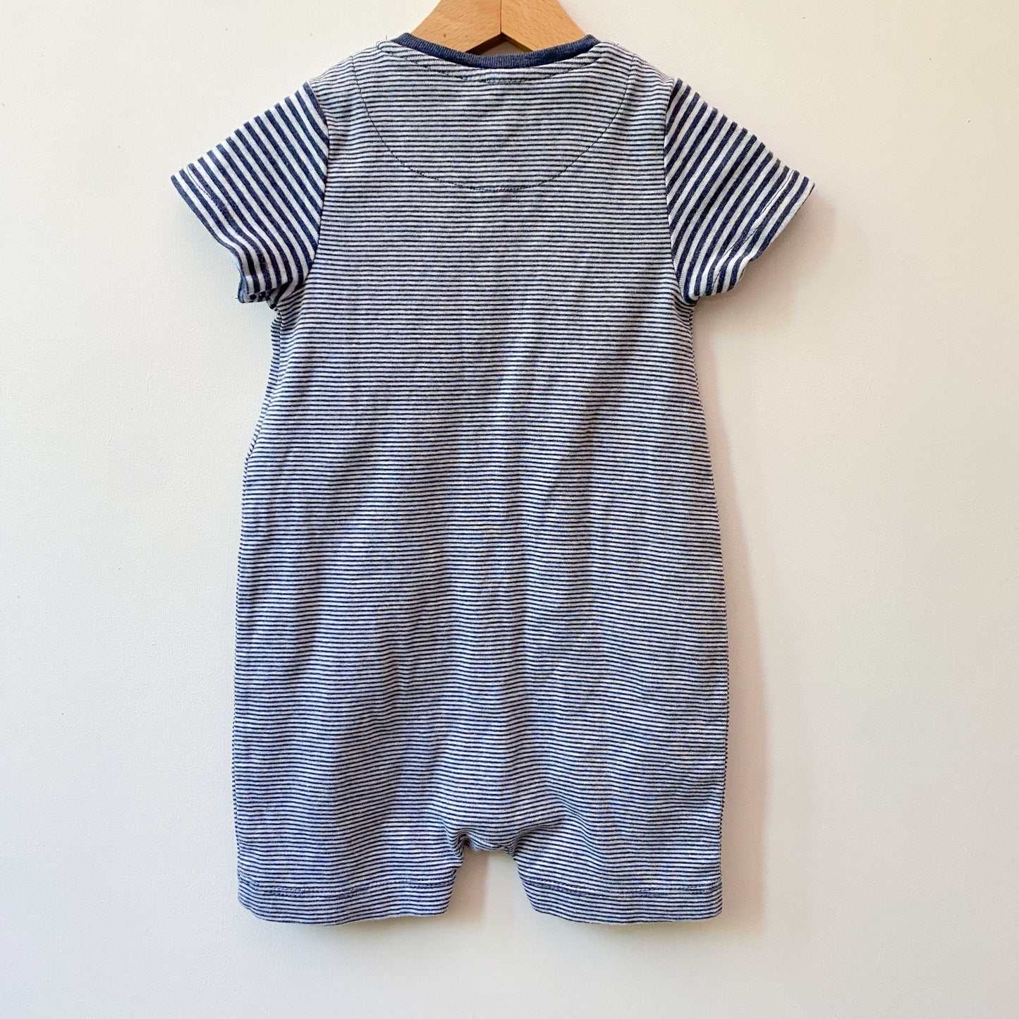 Blue + White Striped Romper (18-24M)